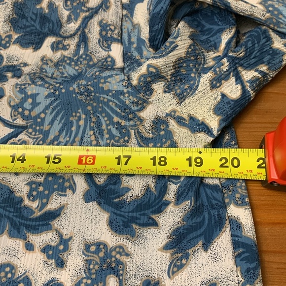 D’Allaird’s Vintage Office Blouse, Lightweight, Opaque, Long Sleeve, Blues - Picture 6 of 10